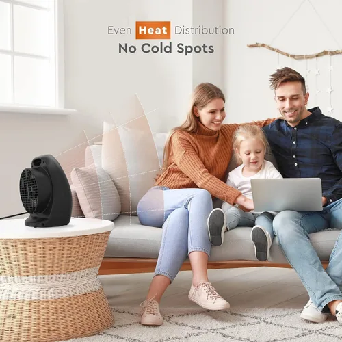 Miniatura 6 de Comfort Zone Calentador de Espacio Portátil Eléctrico de Ventilador Forzado con Termostato Ajustable, Sensor de Sobrecalentamiento, Interruptor