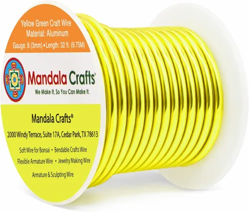 Miniatura 358 de Mandala Crafts - Alambre de aluminio anodizado de 8 calibre para hacer joyas - 9.75 m de alambre flexible negro colorido - Flexible para bonsái