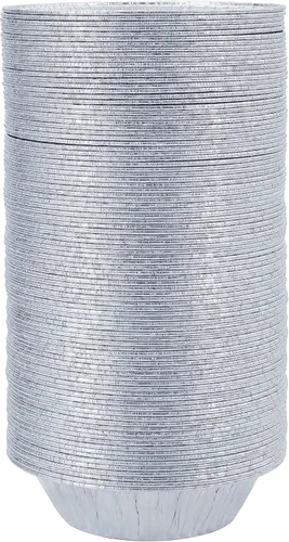 Miniatura 4 de Waytiffer Moldes para tartas (paquete de 100) de 5 pulgadas desechables de papel de aluminio para hornear mini pasteles personales, lata de papel
