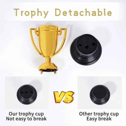 Miniatura 3 de ZZYFGH Mini copa de trofeo de oro para niños y adultos, trofeos de plástico de 4 pulgadas para deportes, recuerdos de fiesta, torneos, competiciones