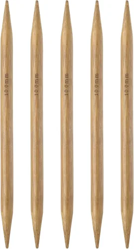 Miniatura 35 de Harfington - 5 piezas de agujas de tejer de bambú de doble punta, tamaño US 1 (2.25 mm), carbonizadas, 7.9 pulgadas (20 cm) rectas para tejer a