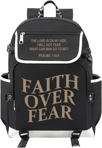 Miniatura 8 de DIOMMELL Jesus Loves You - Mochila de lona con capacidad para computadora portátil, mochila de viaje Negro