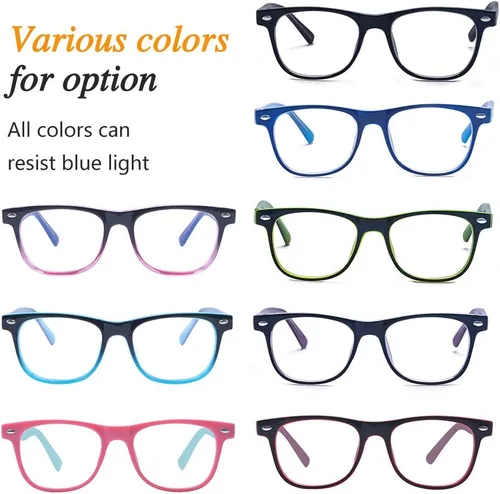 Miniatura 7 de Anteojos con bloqueo de luz azul de computadora para niños y niñas de 3 a 12 años, antifatiga visual Conjunto Negro+azul
