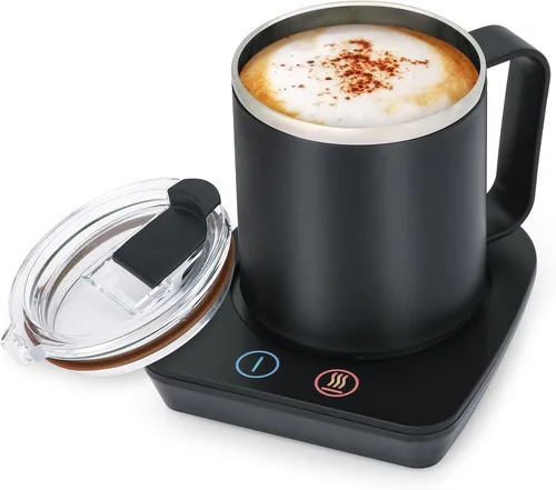 Miniatura 11 de VOBAGA Juego de calentador y taza de café, calentador de tazas de café con apagado automático y 3 ajustes de temperatura para escritorio, oficina