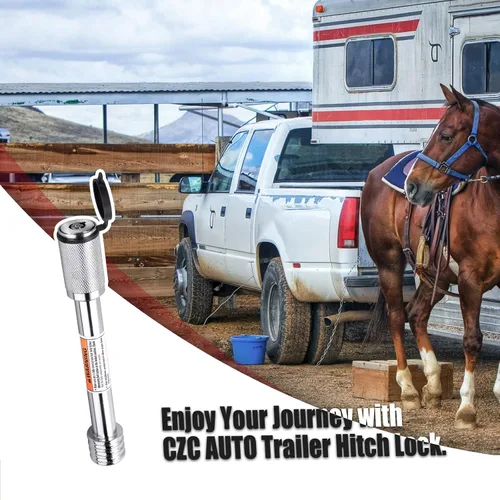 Miniatura 7 de CZC AUTO Cerradura de Enganche de Remolque 5/8" Diá., Pasador de Enganche con Cerradura 4" Súper Extra Largo Recubierto de Cromo con Llaves