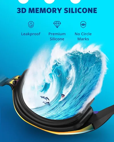Miniatura 6 de Aegend - Gafas de natación, paquete de 2 gafas de natación sin filtraciones, para adultos, hombres, mujeres y jóvenes Aqua y naranja claro