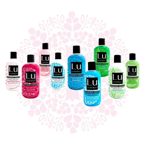 LatinUs Beauty, Colección Completa: Shampoo + Acondicionador + Tratamiento + Crema de peinar para Cabello Sano con Keratina Vegana e Ingredientes
