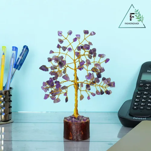 Miniatura 8 de FASHIONZAADI Árbol de dinero bonsái de amatista, árbol de dinero de cristal Feng Shui, piedras preciosas de chakras, cristales curativos de buena