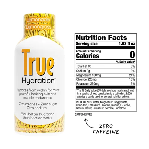 Miniatura 2 de True Hydration Shots Lemonade - Agua de limonada, paquete de 12 unidades de 1.93 onzas líquidas, electrolitos, aminoácidos, cero azúcar, cero sodio