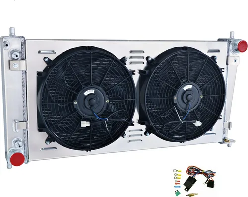 Radiador de aluminio de 4 núcleos compatible con Ford F150 F250 F350 Super Duty Expedition 4.2l 4.6l 5.4l V8 Lariat con ventiladores eléctricos Kit