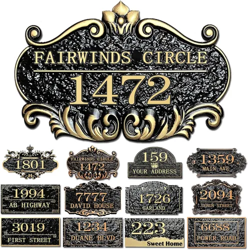Miniatura 27 de Placa personalizada de dirección de casa, letrero de dirección de nombre de calle personalizado para números de casa, placa para buzón de garaje