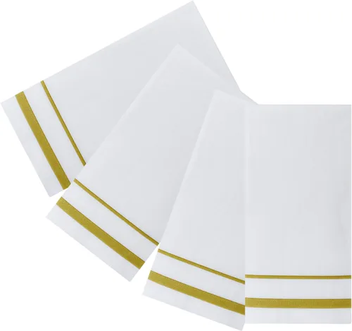 Miniatura 7 de FOCUSLINE 200 servilletas de baño desechables con tacto de lino, suaves y absorbentes, toallas de mano de papel para invitados, toallas de mano