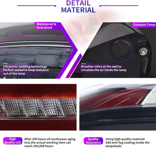 Miniatura 6 de Ensamble de Luces Traseras Archaic Compatible para Mini Cooper R50 R52 R53 2001-2007, Lámparas Traseras Union Jack para Mini Cooper Rojo