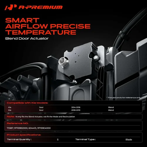 Miniatura 2 de A-Premium Actuador de puerta de mezcla de calentador HVAC compatible con Kia Soul 2014 2015 2016 2018 2019, mezcla
