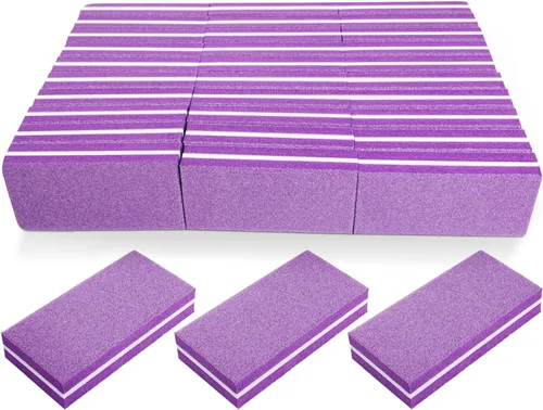 Miniatura 10 de Juego de pulidor de uñas profesional rosa, 30 piezas, uñas acrílicas y naturales, bloques de tampón de grano 100/180
