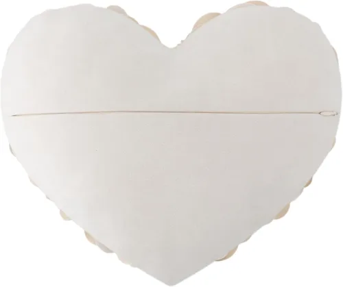 Miniatura 8 de JWH - Funda de cojín con forma de corazón y diseño estético de flores en 3D, funda de cojín hecha a mano, estilo romántico rural europeo para Blanco