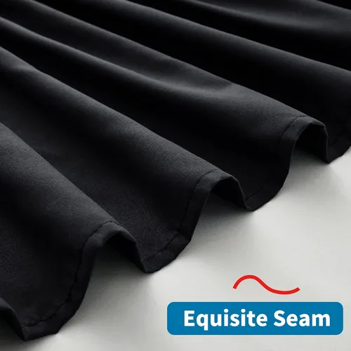 Miniatura 7 de Entisn Falda de cama ajustable negra para cama Twin y Twin XL - con caída entallada de 14 pulgadas, faldas de cama envolventes con cinturón elástico
