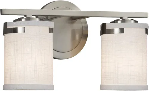 Miniatura 3 de FAB-8452-10-WHTE-DBRZ Textile Atlas - Barra de baño de 2 luces, bronce oscuro