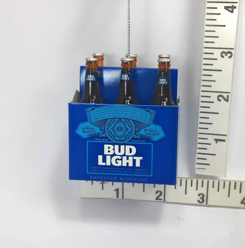 Miniatura 2 de Kurt Adler Budweiser Bud Light - Paquete de seis adornos de Navidad en miniatura
