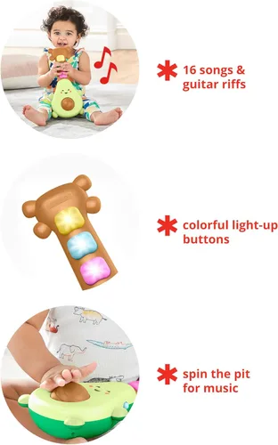 Miniatura 3 de Skip Hop - Guitarra de juguete para bebés, Farmstand Grow & Play, Rock-A-Mole Guitarra