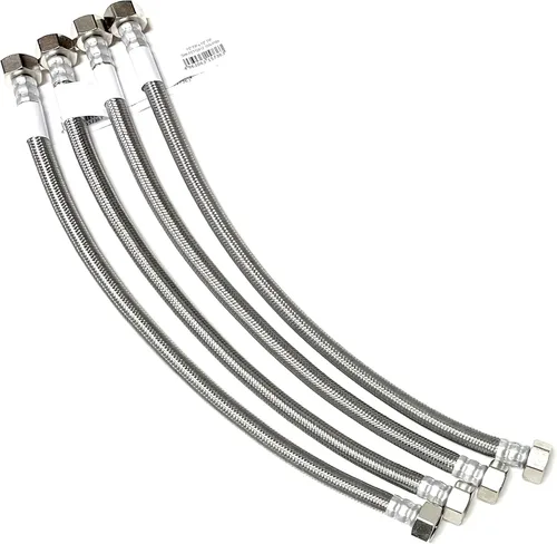 Miniatura 4 de Línea de conector de suministro de agua para grifo, acero inoxidable trenzado, línea de suministro de grifo, rosca de tubo de hierro hembra de 1/2