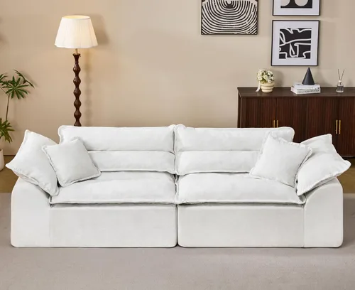 Miniatura 7 de Hobestluk Sofá modular de 104 pulgadas, sofá modular de 3 plazas, sofá sin hueso, sofá nube con cojín extraíble, sofás modulares seccionales