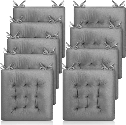 Miniatura 9 de Roowest Paquete de 9 Cojines de Asiento Almohadillas para Sillas con Lazos Alfombrilla Antideslizante para Sillas de Cocina Oficina Sillas