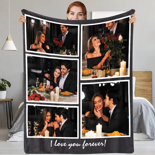 Regalos personalizados para parejas: manta personalizada con fotos, manta personalizada con fotos, regalos de cumpleaños para novio, novia, esposa,
