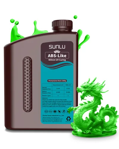 Miniatura 27 de SUNLU 1000G de resina tipo ABS para impresora 3D, fotopolímero de curado UV de 405 nm de rápido secado para impresoras 3D LCD/DLP/SLA de 2K 4K 6K
