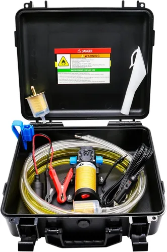 Miniatura 11 de Bomba de transferencia de combustible de 12 V, transfiere 120 galones de gasolina o diésel por hora. Con enchufe para mechero de coche, clip de 120