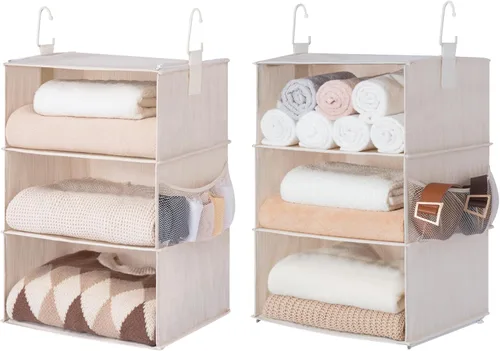 StorageWorks Organizador de armario jumbo de 6 estantes, dos estantes colgantes separables de 3 estantes para armario, 13 pulgadas de profundidad x