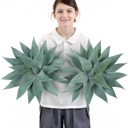 Miniatura 16 de Velener Plantas artificiales de agave falsas, Plantas suculentas falsas para decoración de habitaciones, tallos de plantas de agave sintético sin