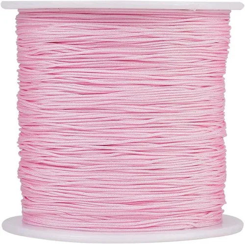 Miniatura 15 de Cordón de nailon trenzado de 150 yardas, cuerda roja de 0.020 in para pulsera, hilo de cuentas de nailon para collar Kumihimo, joyas, borlas