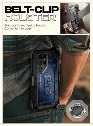 Miniatura 6 de SUPCASE Funda para Samsung Galaxy S24 Ultra con soporte, [Unicorn Beetle Pro] [2 marcos frontales]