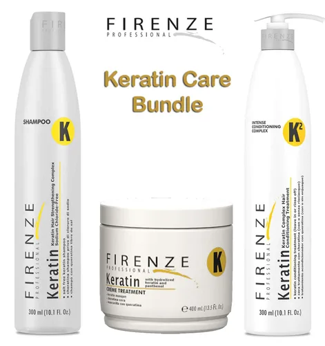 Miniatura 2 de Firenze Professional Keratin Care Bundle - Champú de queratina, acondicionador intenso y paquete de tratamiento de máscara con bolsa de regalo roja