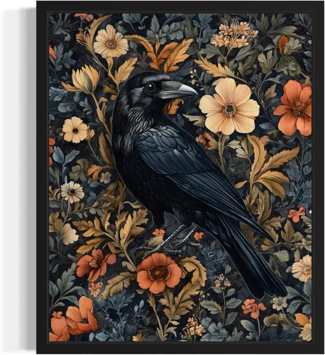 Miniatura 7 de Póster de Arte de Luna Llena, Estilo William Morris Retro de Mediados de Siglo Botánico Victoriano Academia Oscura Decoración Gótica Galería 10a