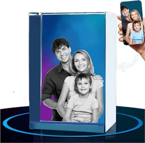 Foto de cristal 3D, regalos personalizados para esposa, mujer, mamá, papá, hombres, ella, él, gran regalo personalizado con tu foto, imagen