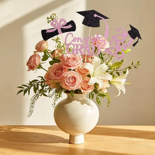 Miniatura 5 de 16 piezas de decoración de graduación para la clase de 2026, centros de mesa de felicitaciones de graduación 2026, decoración de mesa 2026, Azul