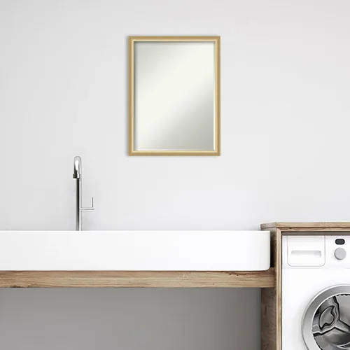 Miniatura 5 de Amanti Art Espejo de baño, espejo de pared dorado Florence para usar como espejo de tocador de baño sobre el fregadero (25.75 x 19.75 pulgadas)