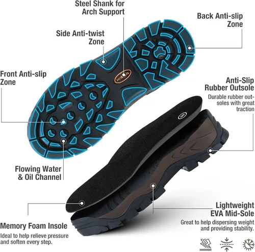 Miniatura 4 de HISEA Botas de caza de goma para hombres, botas de lluvia impermeables para trabajo de barro, agricultura, pesca, pantorrilla ajustable