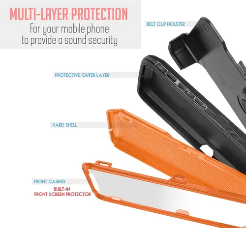 Miniatura 7 de Funda para Samsung Galaxy S22 de 6.1 pulgadas con funda de clip para cinturón, resistente de grado militar con soporte giratorio de 360° (camuflaje)