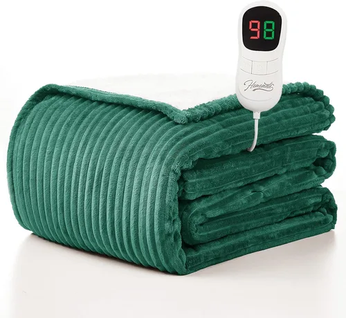 Miniatura 37 de Homemate Manta térmica eléctrica de 50 x 60 pulgadas, manta térmica de 1/2/4/6/8 horas de apagado automático, 10 niveles de calor, protección contra