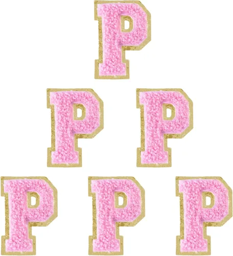 Miniatura 158 de 6 piezas de parches de letras de chenilla autoadhesivas, parches de letras preppy de 2 pulgadas para bolsos, ropa y sombreros, grandes pegatinas