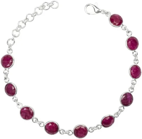 Gemstone Stone Bracelet Silver Overlay Adjustable Bracelet For Women and Girls Christmas Gift