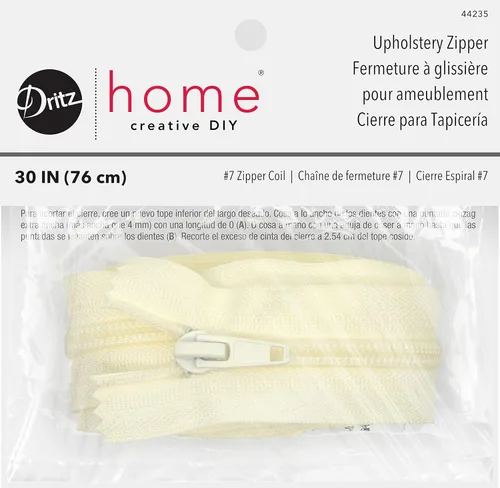 Miniatura 14 de Dritz Home 9069 Cremallera de tapicería de latón, 72 pulgadas, beige