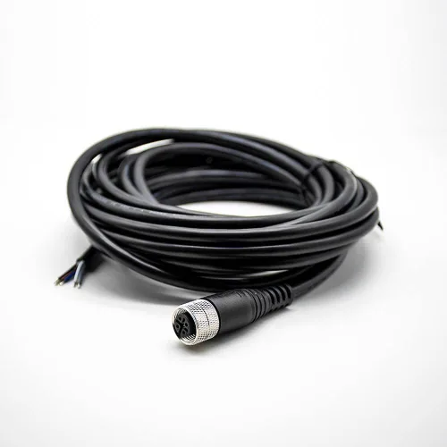Miniatura 46 de Elecbee Cable M12 A-Code Conector recto de cabeza hembra individual Cable eléctrico de enchufe de aviación (cable de 12 pines 1M/3.3 pies)
