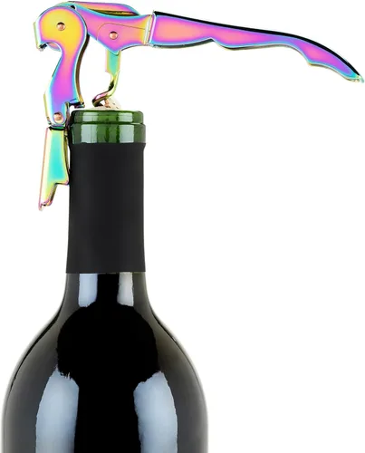 Miniatura 8 de Blush Mirage - Sacacorchos iridiscente de doble bisagra con abridor de botellas de cerveza integrado, llave de vino de acero inoxidable con cortador