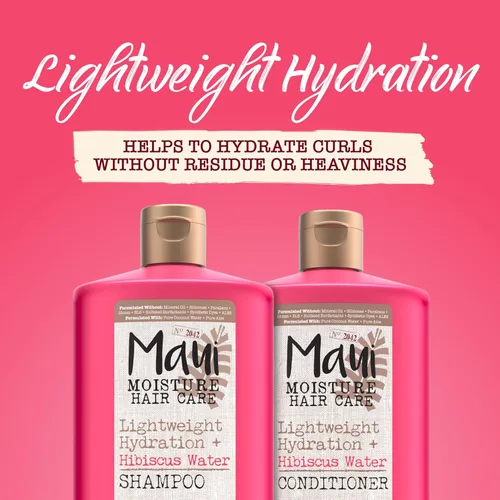 Miniatura 5 de Maui Moisture Hidratación ligera + acondicionador de agua de hibisco, acondicionador nutritivo suaviza y apaga el cabello ondulado y rizado con aloe