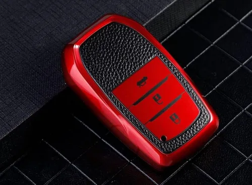 Miniatura 8 de DOUKI Leather TPU Car Key Cover Case Holder, for Toyota RAV4 Crown Hilux Fortuner Innova Camry Land Cruiser Prado Yaris Corolla 55 50