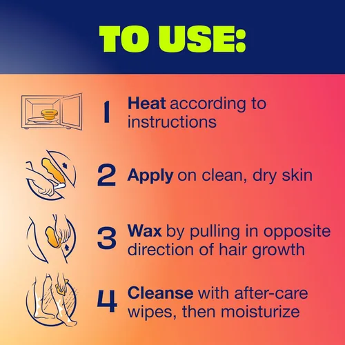 Miniatura 9 de Nair Lux Wax, kit de cera caliente para microondas para mujeres, depilación sin tiras para piernas, axilas, bikini en casa, comprobadamente eficaz